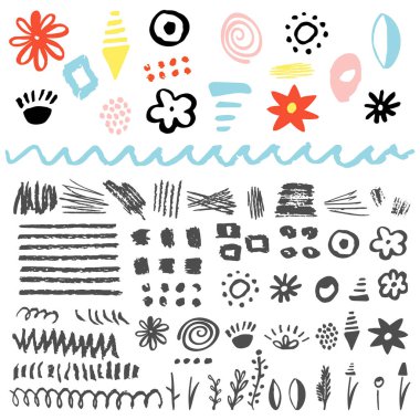 Set elle çizilmiş scribbles