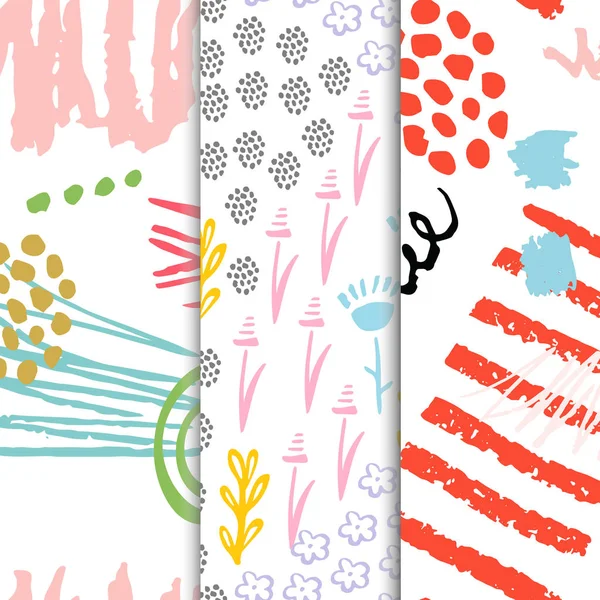 Set el çekilmiş karalamalar seamless modeli