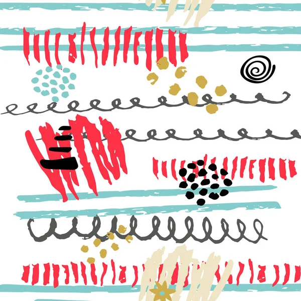 Dessiné à la main gribouillis motif sans couture — Image vectorielle