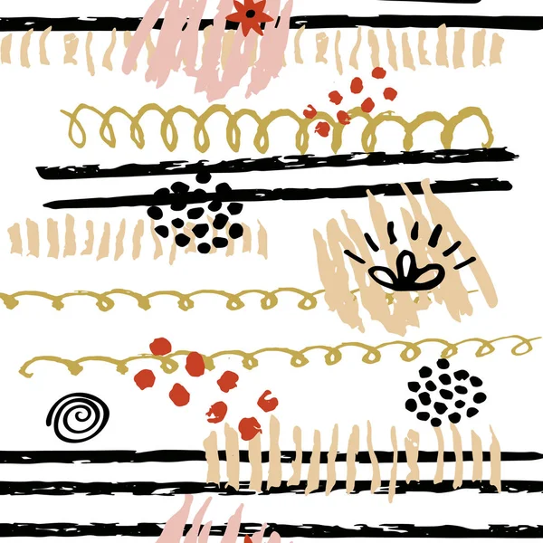 Padrão sem costura rabiscos desenhados à mão —  Vetores de Stock
