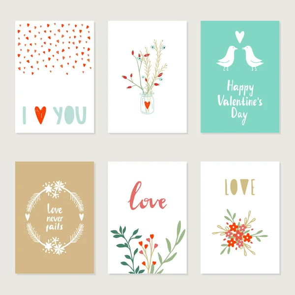 Valentines day set cards. — Stock Vector
