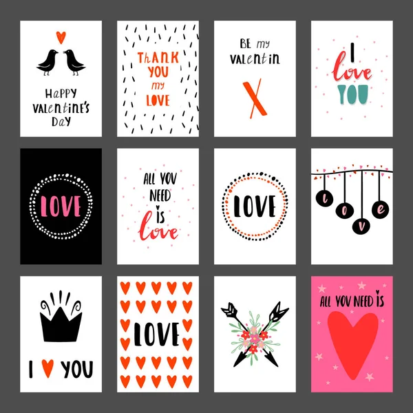 Tarjetas de San Valentín — Vector de stock