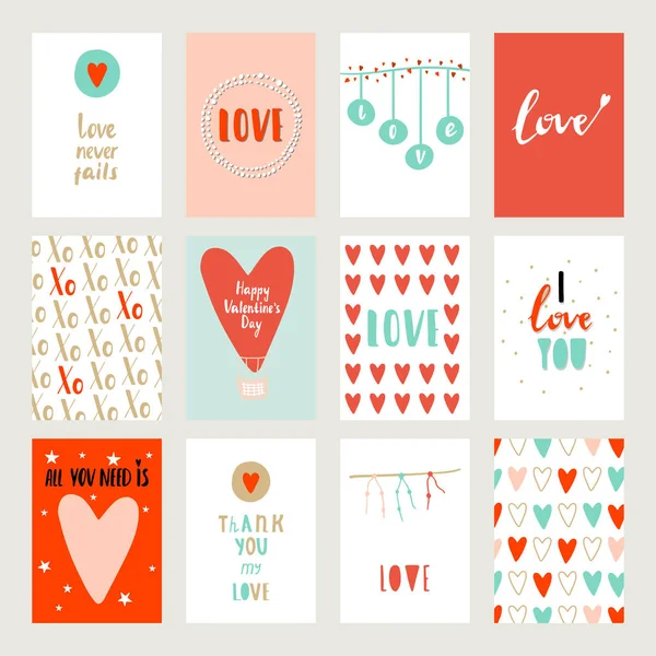 Sevgililer günü kartları — Stok Vektör