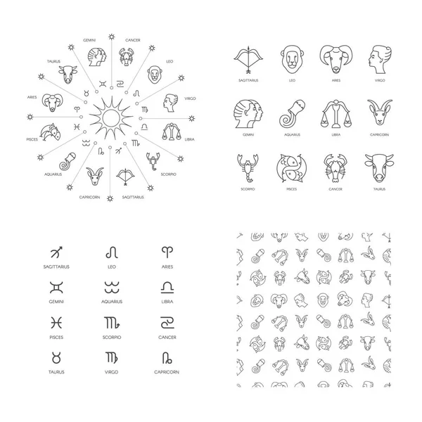 Set of astrological symbols — Stock Vector