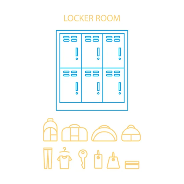 Locker ikoner set — Stock vektor
