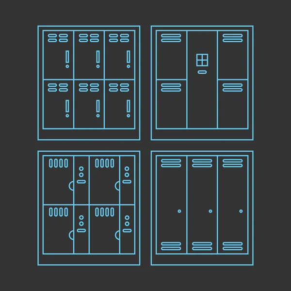 ロッカーのアイコンを設定 — ストックベクタ