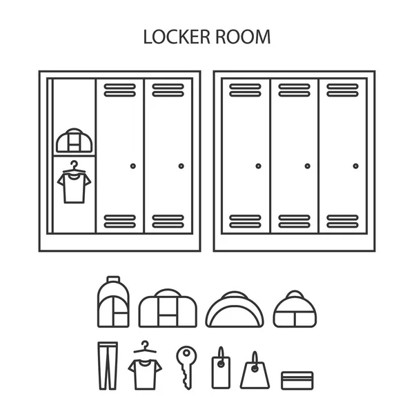 Locker icons set — Stockvector