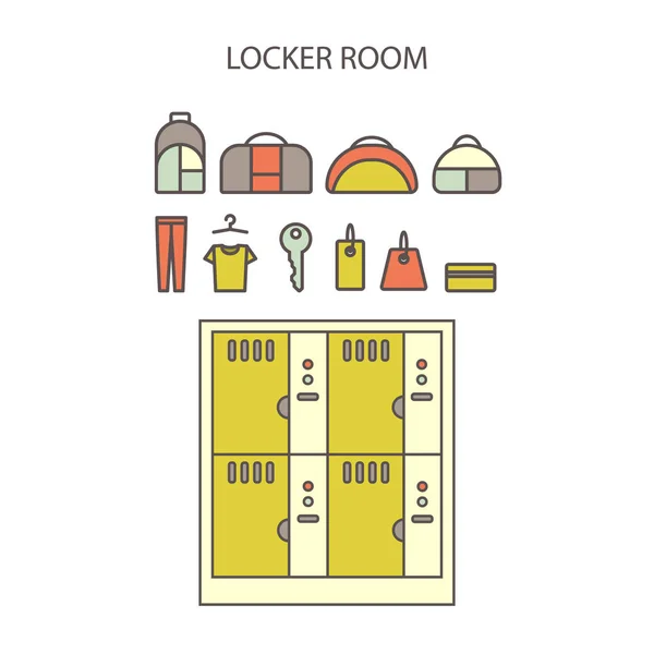 Ensemble d'icônes de casier — Image vectorielle