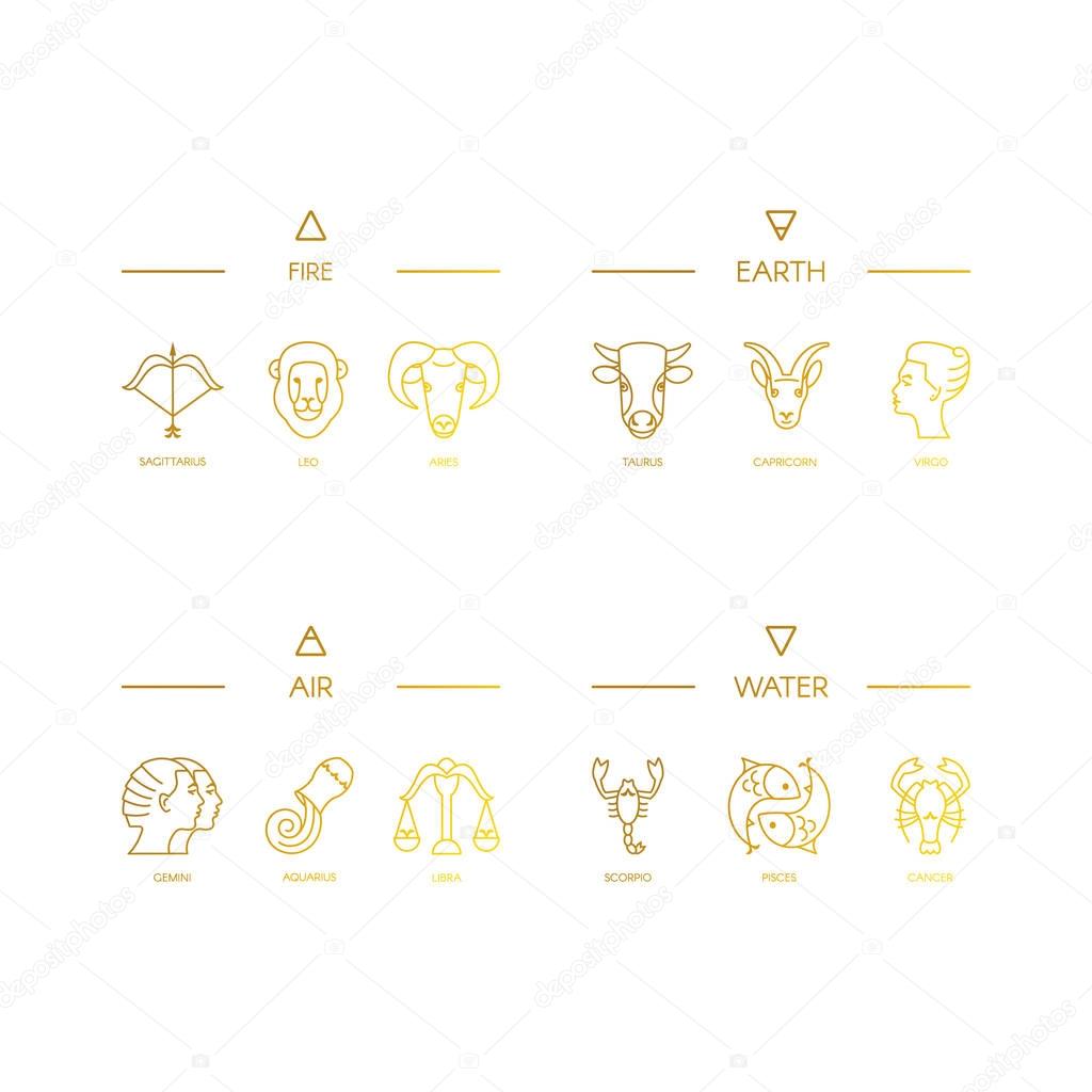 colorful Zodiac symbols