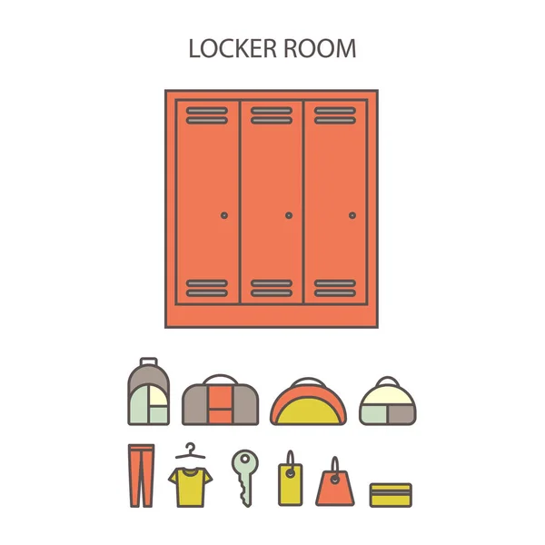 Locker icon set. — Stock Vector