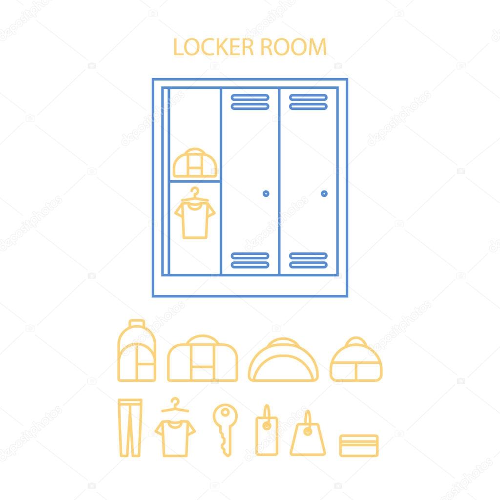 Locker icon set.