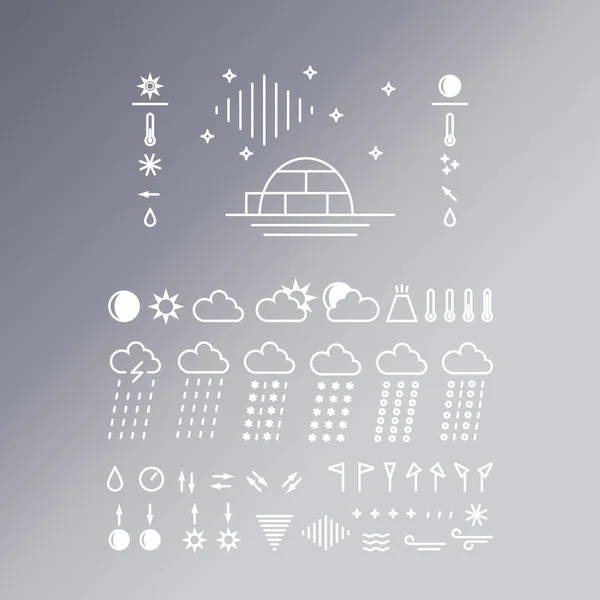 Ensemble d'icônes météo — Image vectorielle