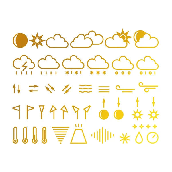 Mega pacote de ícones meteorológicos —  Vetores de Stock