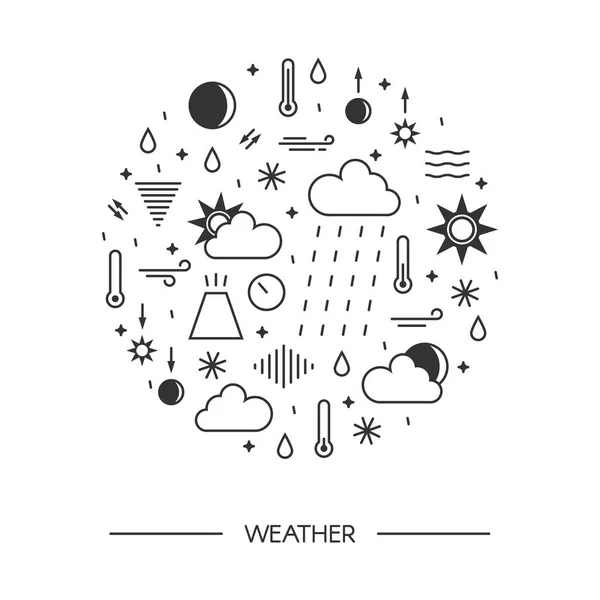 Mega pacote de ícones meteorológicos — Vetor de Stock