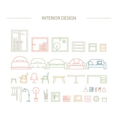 Satır iç tasarım simgeler kümesi.