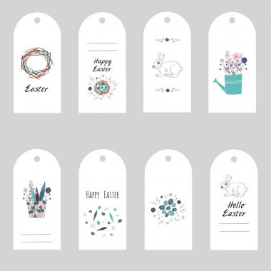 Easter gift tags and labels clipart