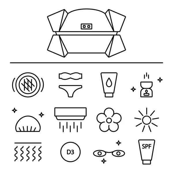 Set de iconos bronceadores solares — Vector de stock