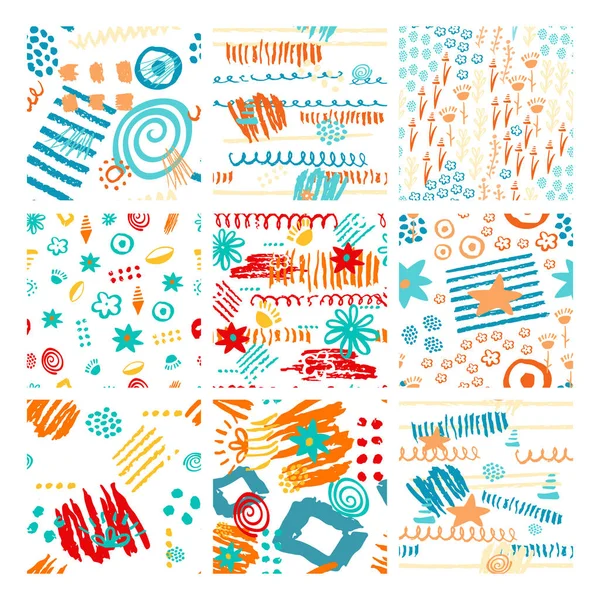 Hand drawn scribbles seamless pattern — Stock Vector