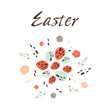 Paskalya kartı renkli yumurta