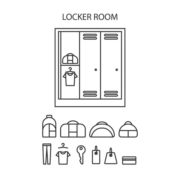 Locker icon set. — Stock Vector