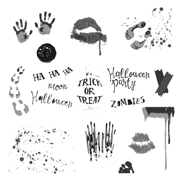 Cadılar Bayramı sembollerle tasarım kümesi