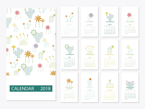 Шаблон календаря 2018 — стоковый вектор