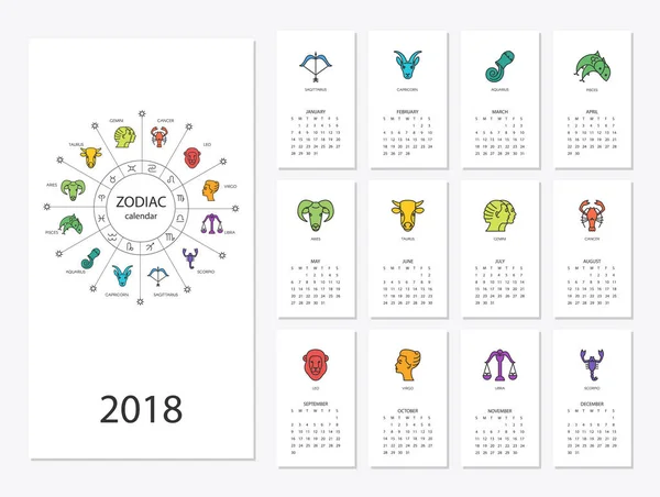 Szablon kalendarza 2018 — Wektor stockowy