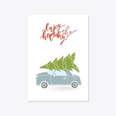 Noel oyuncaklar ile tebrik kartı