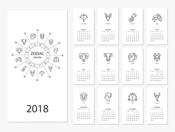 Шаблон календаря 2018 — стоковый вектор