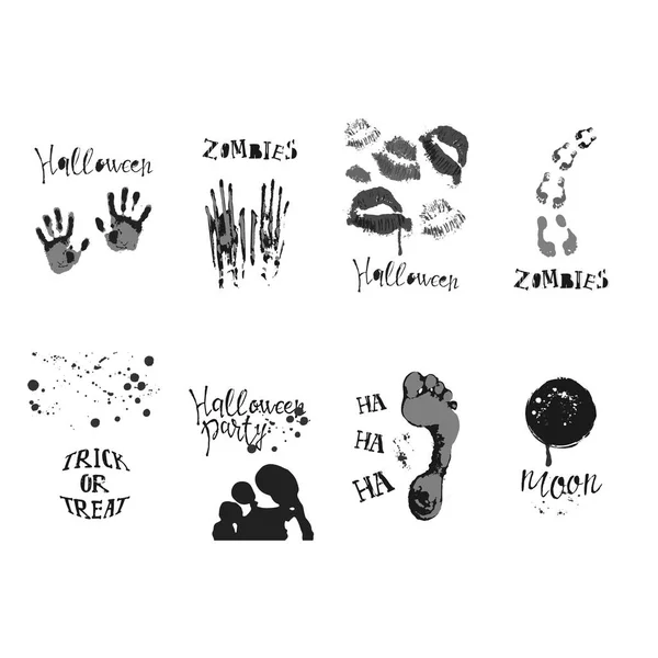 Set ontwerpen met halloween symbolen — Stockvector