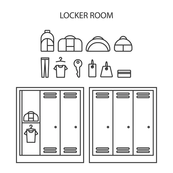 Locker icon set. — Stock Vector