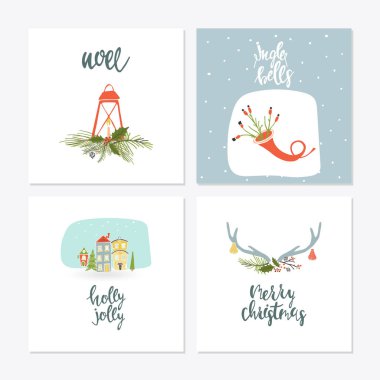 Noel oyuncaklar ile tebrik kartı