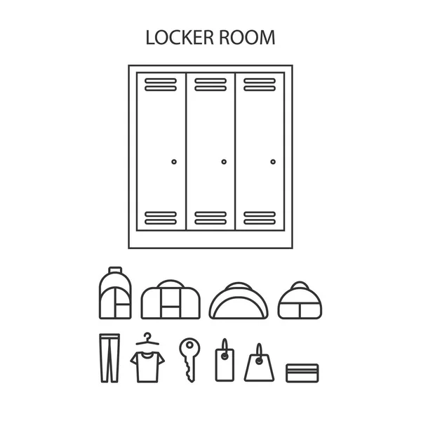 Locker icon set. — Stock Vector
