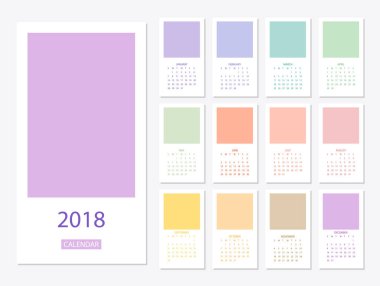 2018 Takvim şablonu