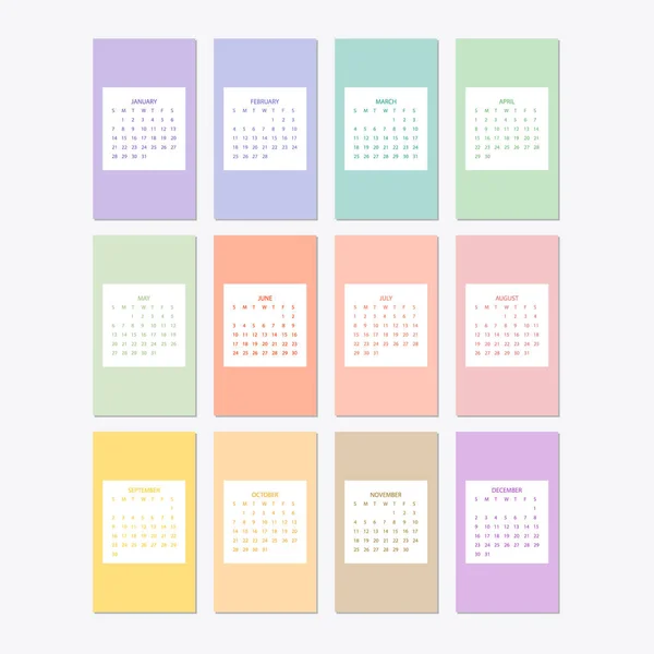 Modèle de calendrier 2018 — Image vectorielle