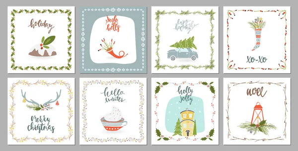 Kare kış tatil tebrik kartları