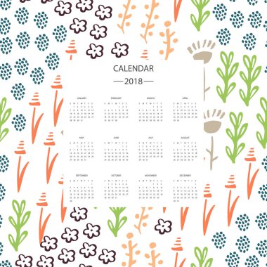 2018 yeni yıl takvim