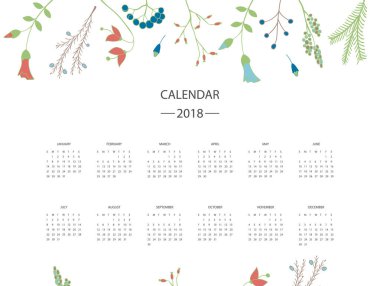 2018 yeni yıl takvim