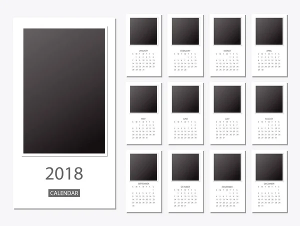 Neujahrskalender 2018 — Stockvektor