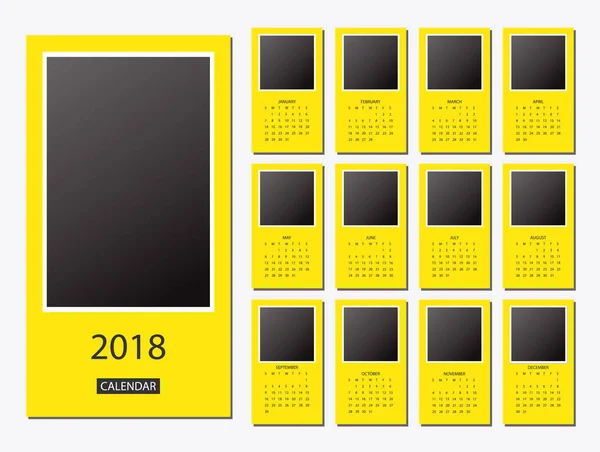 2018 calendário do ano novo — Vetor de Stock