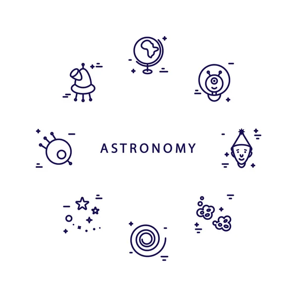 Иконки линейного стиля астрономии — стоковый вектор