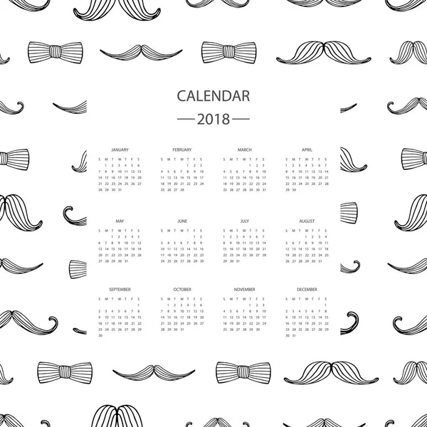 2018 new year calendar — Stock Vector