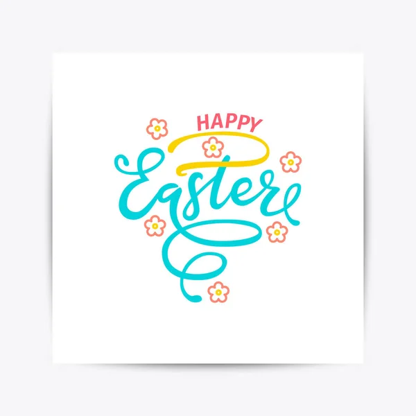 Esquissé à la main Happy Easter texte — Image vectorielle