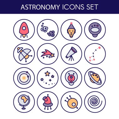 astronomi doğrusal stil ikonları