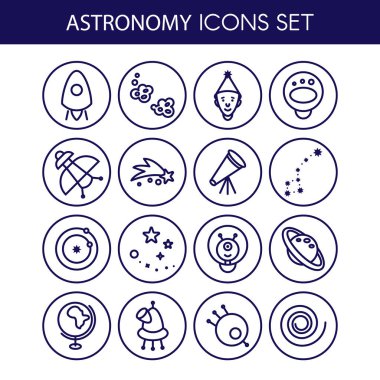 astronomi doğrusal stil ikonları