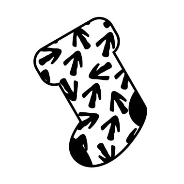 Soyut desen Noel çorap el ile çizilmiş