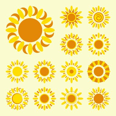 İzole daisy simgeler kümesi. Siluetleri basit vektör çiçek