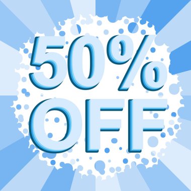 Metin kapalı yüzde 50 ile büyük kış satış poster. Reklam vektör afişi