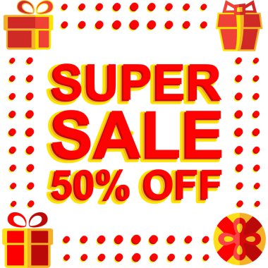 Büyük kış satış poster Super satış ile yüzde 50 metin kapalı. Reklam vektör afişi