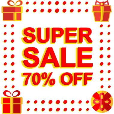 Büyük kış satış poster Super satış ile yüzde 70'i metin kapalı. Reklam vektör afişi
